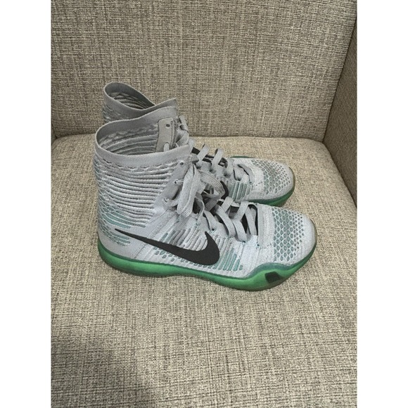Nike Kobe 10 Elite Elevate Size 9 Wolf Gray 718763-041 Grey Green - Picture 3 of 9
